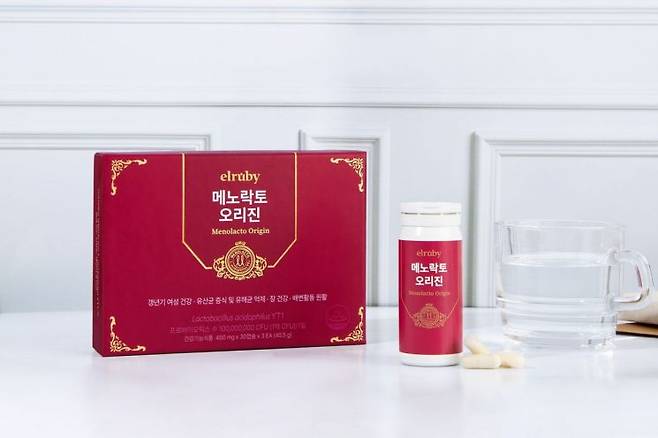 휴온스엔의 여성 갱년기 유산균 건강기능식품 '엘루비 메노락토 오리진'제품. 휴온스엔