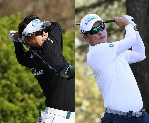 2025년 한국프로골프(KPGA) 투어 시즌 최종전 'KPGA 투어챔피언십 인 제주에 출전한 박상현, 문경준 프로가 1라운드에서 경기하는 모습이다. 사진제공=KPGA (사진을 무단으로 사용하지 마십시오.)