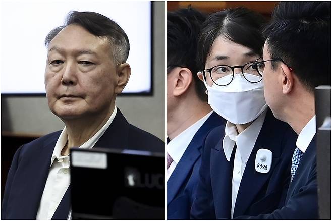 법정 출석한 윤석열·김건희 / 사진=연합뉴스