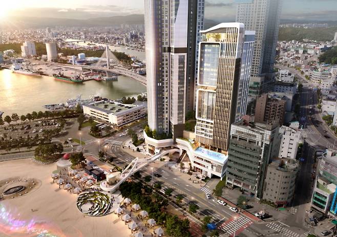 포항 영일대해수욕장 인근에 건립 추진중인 특급호텔 조감도. 포항시 제공