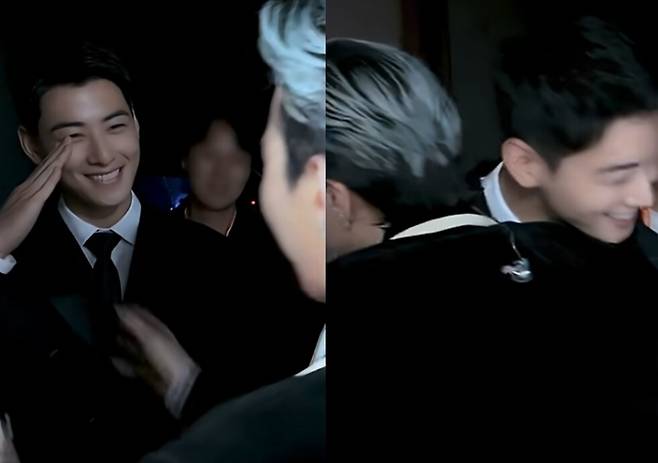 지드래곤에게 경례하는 차은우. 유튜브 채널 'OfficialGDRAGON' 영상 캡처