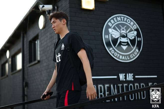 축구대표팀 수비수 김지수. /사진=대한축구협회 제공