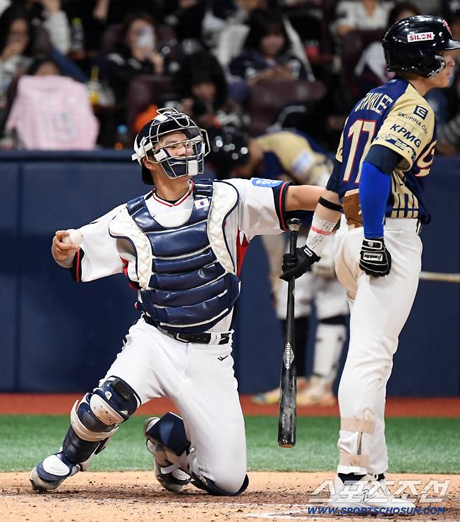 2025 K-BASEBALL SERIES 대한민국과 체코의 평가전이 8일 고척스카이돔에서 열렸다. 포수 조형우가 수비를 하고 있다. 고척=박재만 기자 pjm@sportschosun.com/2025.11.08/