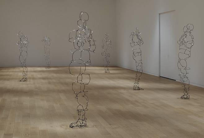 Antony Gormley's "Liminal Field" sculpture series (2015) are on display at the artist's solo exhibit "Drawing on Space" at Museum SAN, set to run through Nov. 30. [MUSEUM SAN]