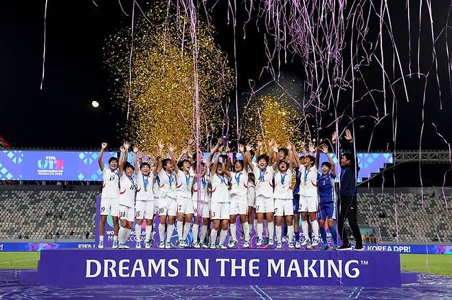 [서울=뉴시스]북한 여자축구 U-17 월드컵 우승. (사진=FIFA 소셜미디어 캡처) 2025.11.09. photo@newsis.com *재판매 및 DB 금지