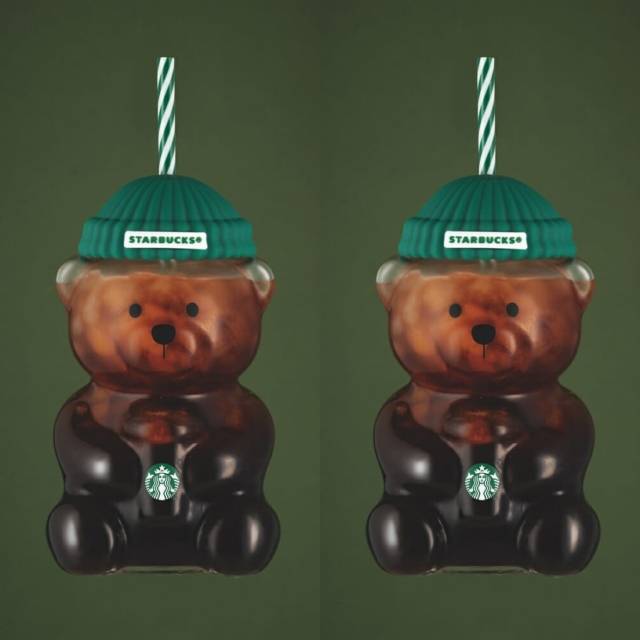 곰 모양 유리컵 ‘베어리스타’. 스타벅스