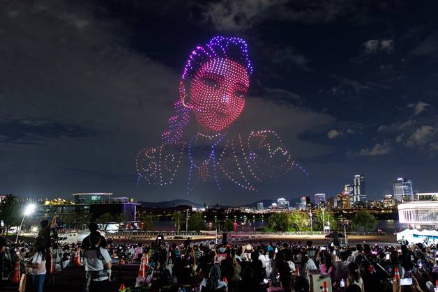 9월 7일 '2025 한강 드론 라이트 쇼' 케데헌 공연 현장. 사진 제공=서울시