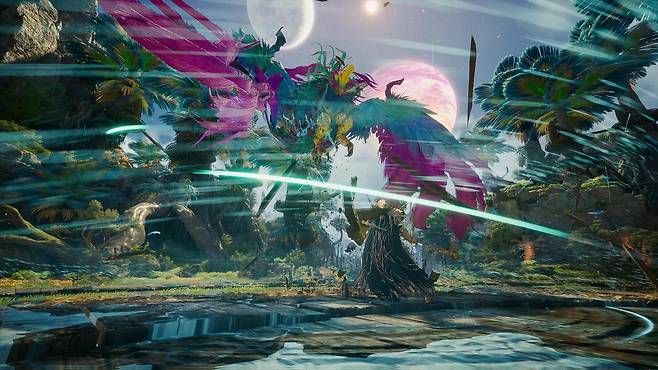 아이온2 '우루구구' 던전의 보스인 '신성한 아울도르'와의 전투 장면(엔씨소프트 제공. 재판매 및 DB금지)/뉴스1