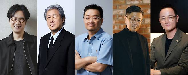 감독상 후보 민규동(파과), 박찬욱(어쩔수가없다), 연상호(얼굴), 우민호(하얼빈), 필감성(좀비딸)(가나다 순). 사진 제공=NEW, 수필름, CJ ENM, 플러스엠 엔터테인먼트