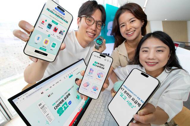 통신업계는 각각 SK텔레콤 '에어', KT '요고 시즌2', LG유플러스 '너겟' 등 무약정 요금제 마케팅으로 가격 효율을 따지는 소비자들을 겨냥하고 있다. /KT