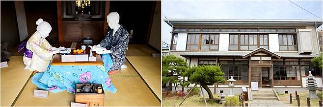 (좌) 하시모토 젠기치 저택 내부의 일본식 생활 조형물 (우)하시모토 젠기치 저택