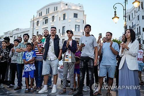 반정부 시위를 하는 모로코 젊은이들 [AP 연합뉴스 자료사진. 재판매 및 DB 금지]