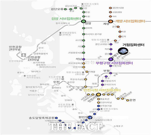 인천지하철 1호선(32개 역사)·2호선(28개 역사) 60개 전 역사 구축 완료. /인천시