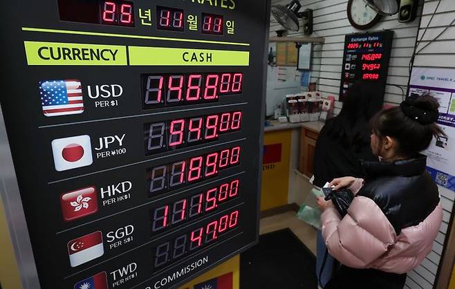 원·달러 환율이 7개월 만에 1460원을 넘어섰다.ⓒ연합뉴스