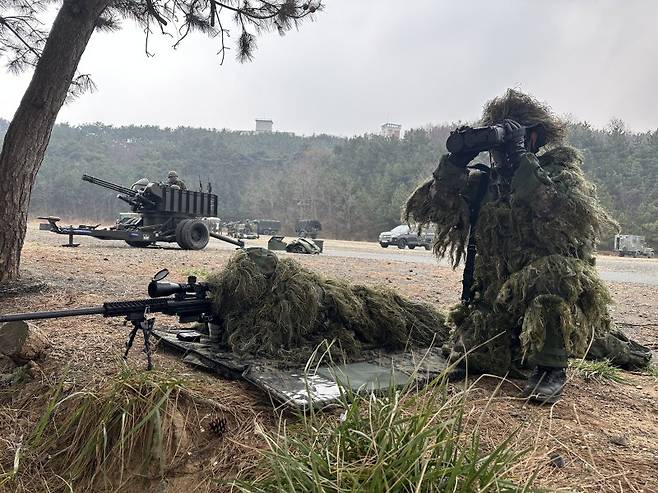 지난 2023년 12월 6일 육군 제32보병사단 장병들이 대침투종합훈련 중 중요시설에 대한 방호 FTX(야외기동훈련)을 실시하고 있다.(자료 사진) 육군 32사단 제공
