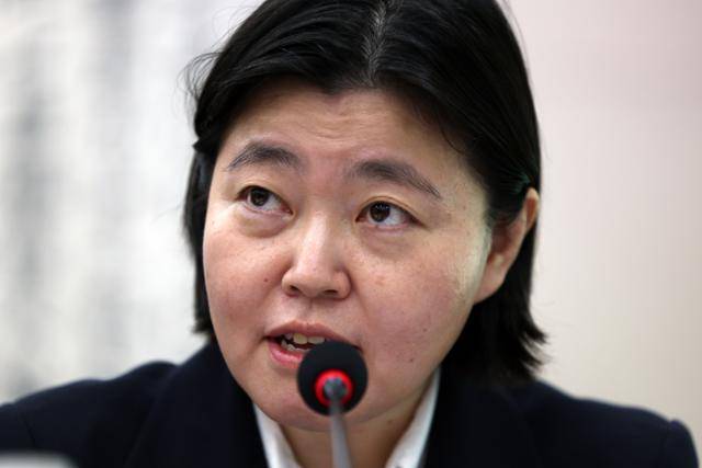 임은정 서울동부지검장이 지난달 23일 서울 여의도 국회의사당에서 열린 국회 법제사법위원회의 서울고검·서울중앙지검 등에 대한 국정감사에 출석해 발언하고 있다. 뉴시스