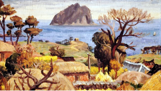 이중섭 작가의 '섶섬이 보이는 풍경'(1951년)