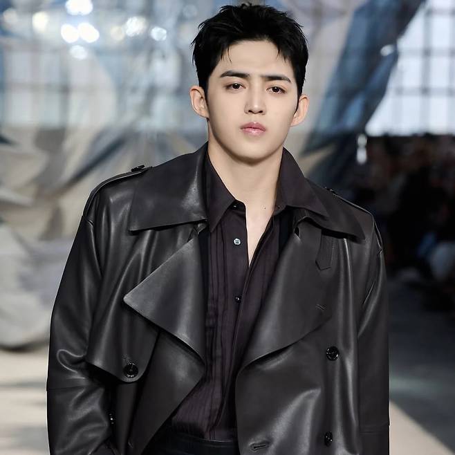 Seventeen's S.Coups walks the runway for the Boss spring-summer 2026 show (Boss' Instagram)