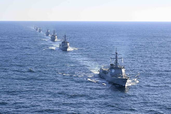 기동함대사 첫 함대급 해상기동훈련 [해군 제공. DB 및 재판매 금지]