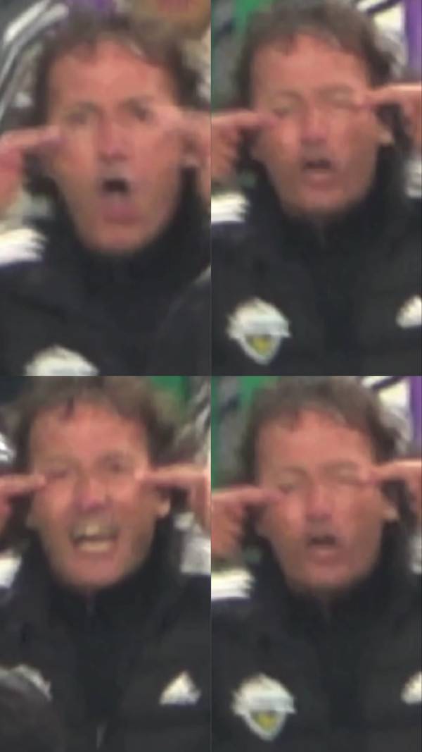 증거 영상 속 타노스 코치(11시부터 시계 방향 순). 한국프로축구심판협의회 제공