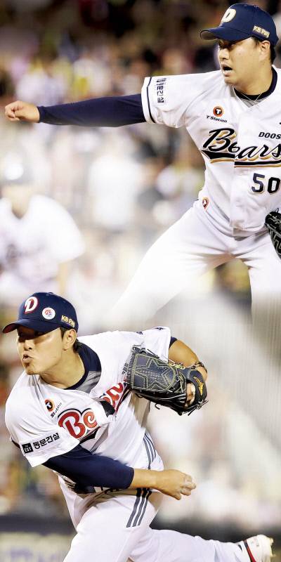 두산 최원준과 이영하(위) I 두산 베어스 제공