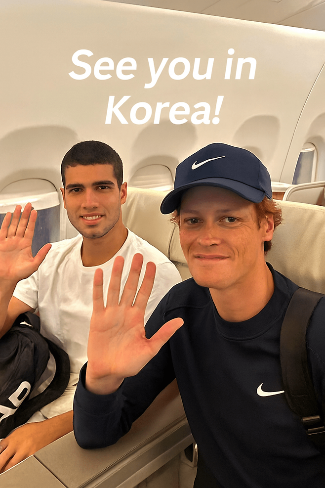 알카라스와 신네르는 한국 방문에 대한 기대감을 드러냈다. 코파일럿 합성 이미지