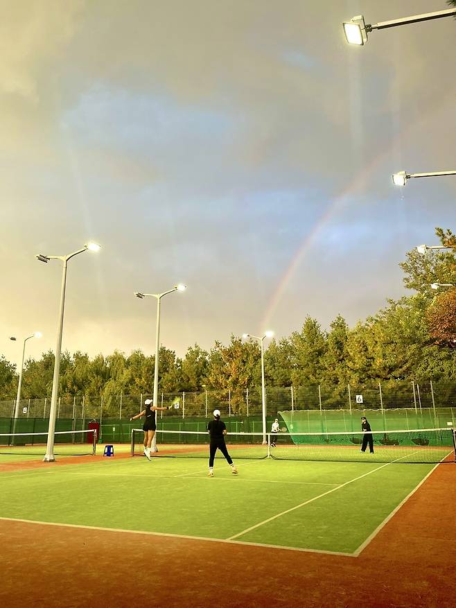 무지개가 뜬 대회장