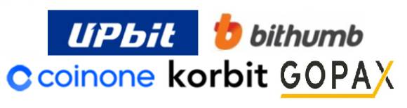 가상자산 5대 거래소 업비트·빗썸·코인원·코빗·고팍스 로고. [사진=각 사 제공]