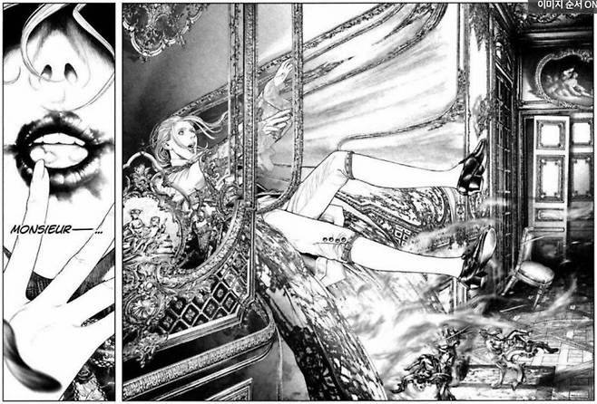 ▲ 만화 전체에 대사를 제외한 의성어가 존재하지 않는 사카모토 신이치 작가의 '이노센트'