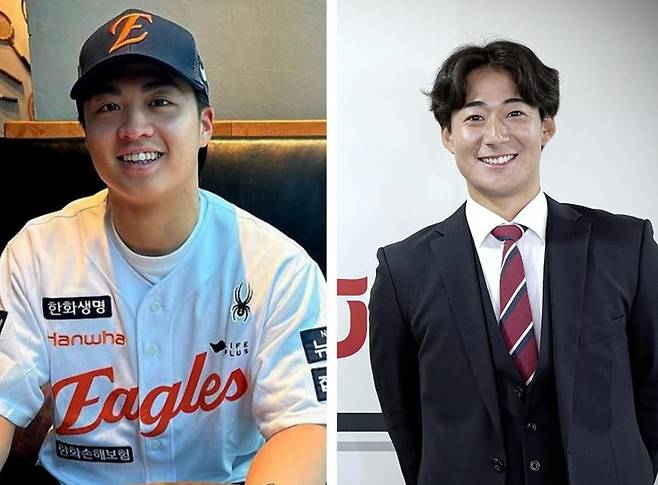 (왼쪽)한화 왕옌청과  KT 스기모토 고키.