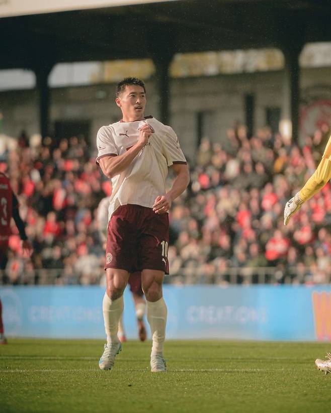 [서울=뉴시스] 덴마크 프로축구 수페르리가 미트윌란의 조규성. (사진=미트윌란 SNS 캡처) 2025.10.27. photo@newsis.com *재판매 및 DB 금지