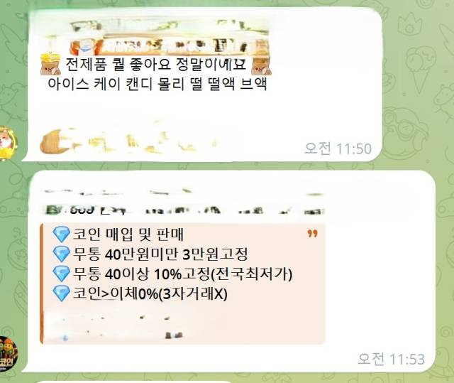 텔레그램의 한 불법 홍보 채팅방에 마약 거래는 물론 가상화폐 환전에 대한 광고가 게시돼 있다. 텔레그램 오픈채팅방 캡처
