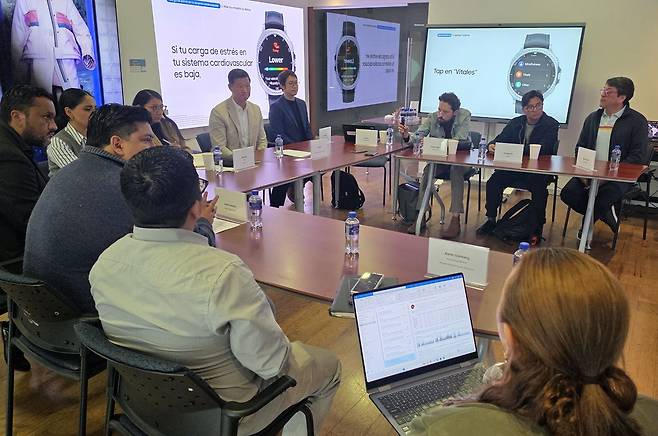 삼성전자 디지털 헬스케어 기술 관련 멕시코 현지 취재진과의 간담회 [촬영 이재림 특파원]