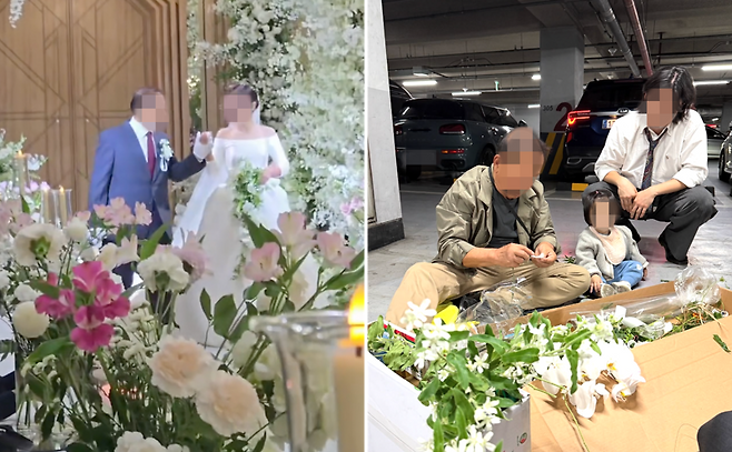 결혼식 날 아버지가 만들어 준 부케를 들었다는 신부의 사연이 SNS에 올라온 뒤 네티즌들이 뜨겁게 반응하고 있다. /사진=스레드 캡처