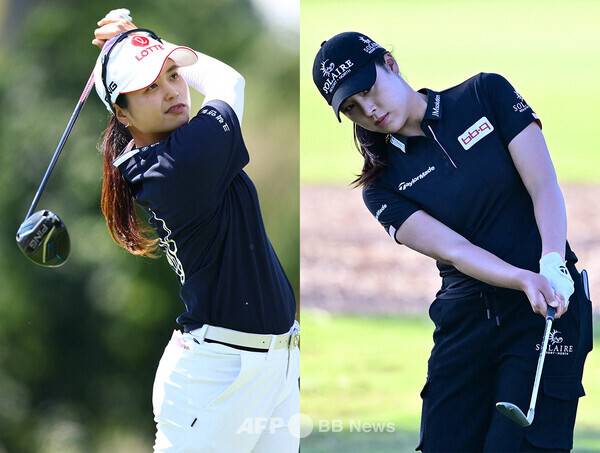 2025년 미국여자프로골프(LPGA) 투어 '디 안니카 드리븐 바이 게인브리지 앳 펠리컨'에 출전한 최혜진, 윤이나 프로. 사진제공=ⓒAFPBBNews = News1 (사진을 무단으로 사용하지 마십시오.)