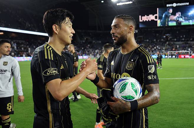 LAFC 공격 듀오 손흥민과 드니 부앙가. Getty Images코리아
