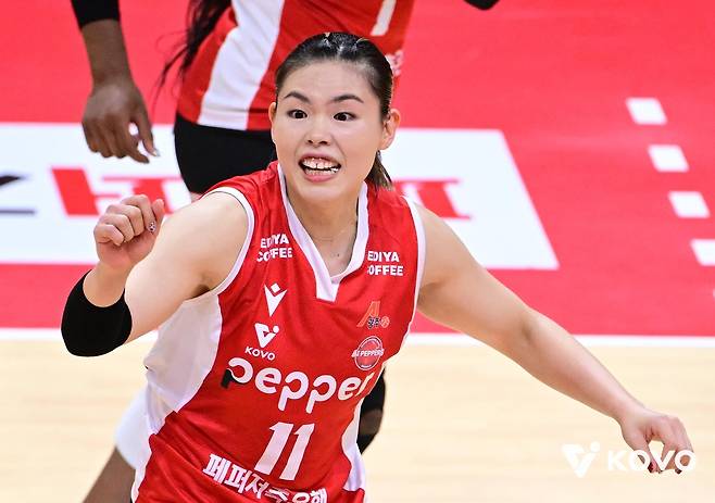 페퍼저축은행의 일본인 미들 블로커 시마무라 하루요 [한국배구연맹 제공. 재판매 및 DB 금지]