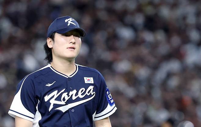 15일 일본 도쿄돔에서 펼쳐진 일본과 평가전에서 선발 투수로 나선 곽빈