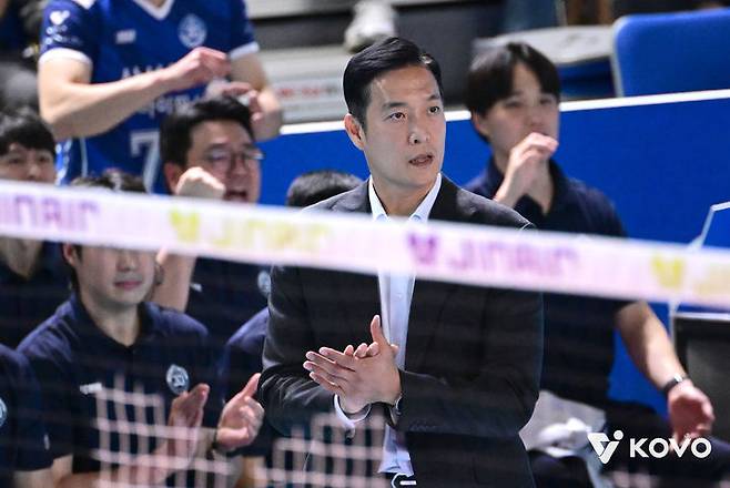 [대전=뉴시스]남자배구 삼성화재 김상우 감독. (사진=KOVO 제공)