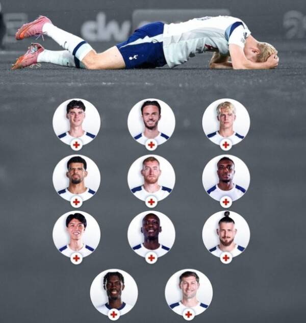 토트넘 부상자 현황. (사진=스퍼스 웹)