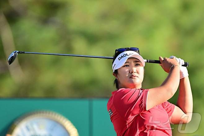 LPGA투어 통산 4승에 도전하는 유해란. ⓒ AFP=뉴스1