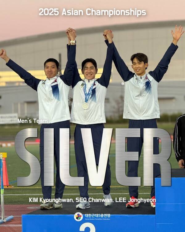 단체전 은메달을 획득한 서창완(가운데)/사진=전남도체육회