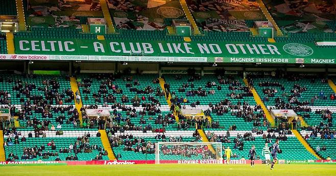 셀틱파크에 걸려 있는 '세상 어디에도 없는 클럽' 문구. /celtic fanzine 홈페이지 캡쳐