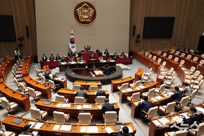 5일 서울 여의도 국회 예산결산특별위원회에서 2026년도 예산안 및 기금운용계획안에 대한 공청회가 열리고 있다. 윤창원 기자