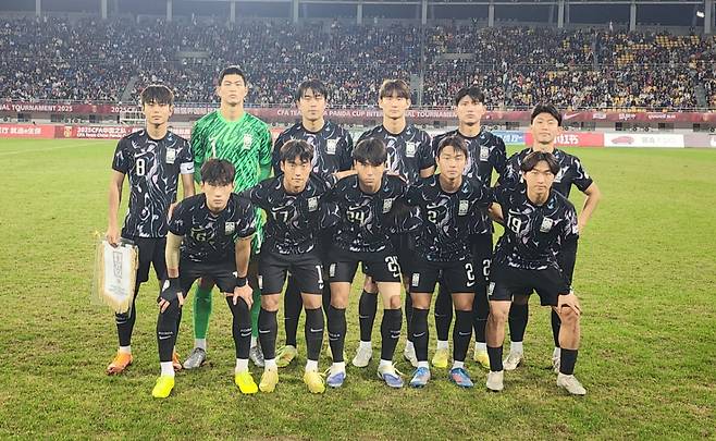 15일 중국 청두의 솽류스포츠센터에서 열린 판다컵 2025 2차전 중국전에 나선 대한민국 22세 이하(U-22) 대표팀. /사진=대한축구협회 홈페이지 캡처