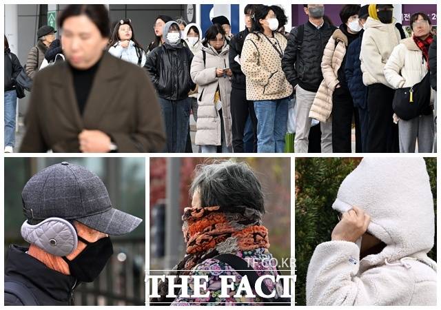 북쪽에서 찬 공기가 유입되면서 기온이 큰 폭으로 내려가 추운 날씨를 보인 17일 오전 서울 강남구 수서역 일대의 시민들이 두툼한 옷을 입고 발걸음을 재촉하고 있다. /남용희 기자