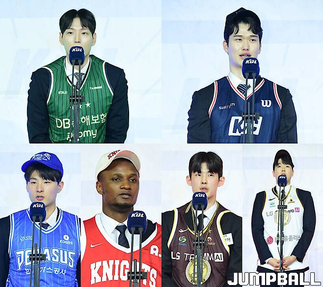 ▲송재환(원주 DB), 김윤성(부산 KCC), 우상현(대구 한국가스공사), 프레디(서울 SK), 임정현, 지용현(이상 창원 LG)