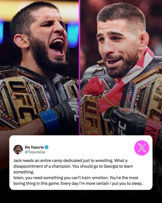 토푸리아가 SNS를 통해 마카체프를 도발, 아니 콜아웃했다. 그는 “마카체프, 너에게는 훈련으로 얻을 수 없는 게 필요하다. 바로 감정이다. 너는 이 스포츠에서 가장 지루한 존재일 뿐이다”라며 “네가 잠들게 될 것이라는 확신이 매일 커지고 있다”고 말했다. 사진=TNT 스포츠 SNS