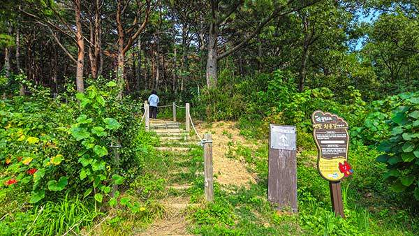 상대산 등산로 입구.