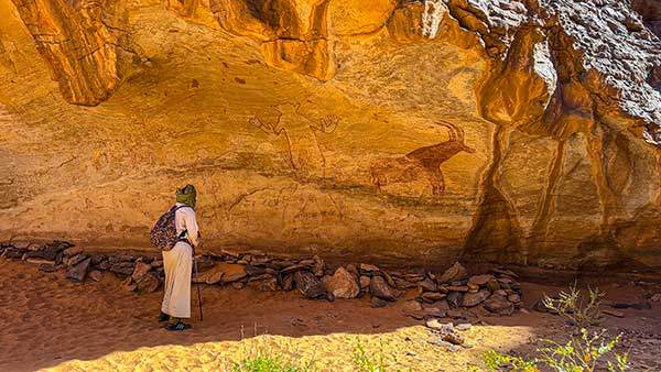 타실리나제르 고원의 암벽에 새겨진 '화이트 세파르의 위대한 신'이라 불리는 대표적인 선사시대 암각화.